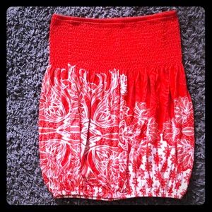 Coral printed tube top